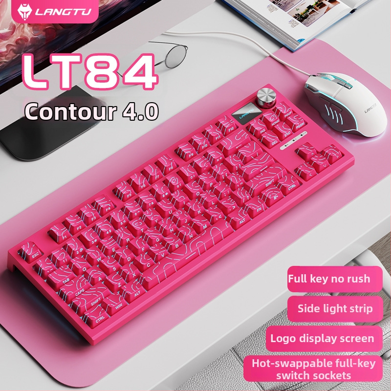 LT84 prispôsobený káblový mechanický klávesnicový a myšový set pre kanceláriu, hry a Esports, USB pripojenie
