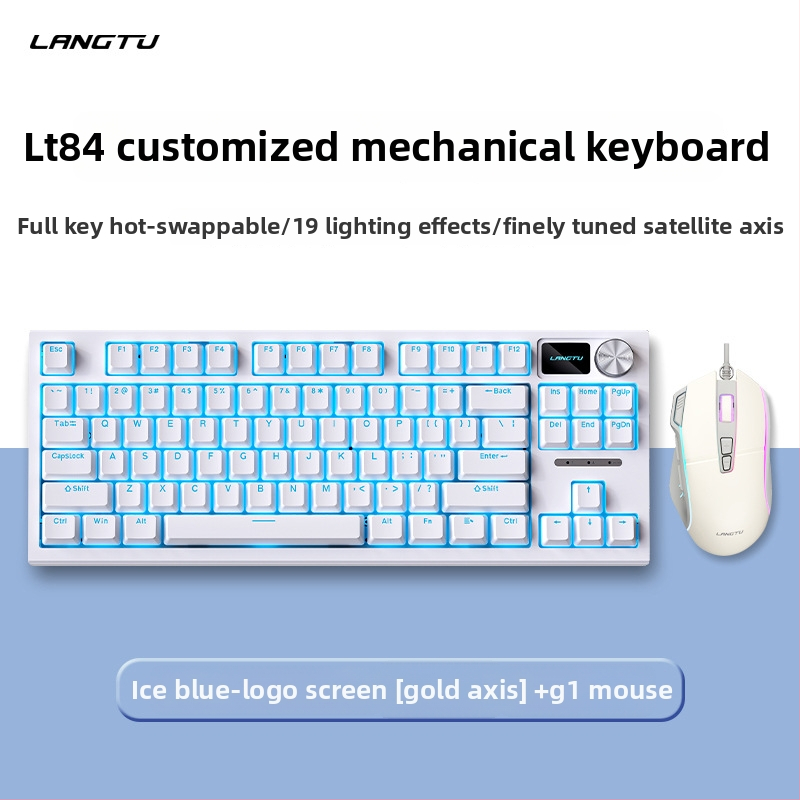 LT84 žični mehanički set tipkovnice i miša, USB, mehanički prekidači, brojčani blok, za ured i gaming