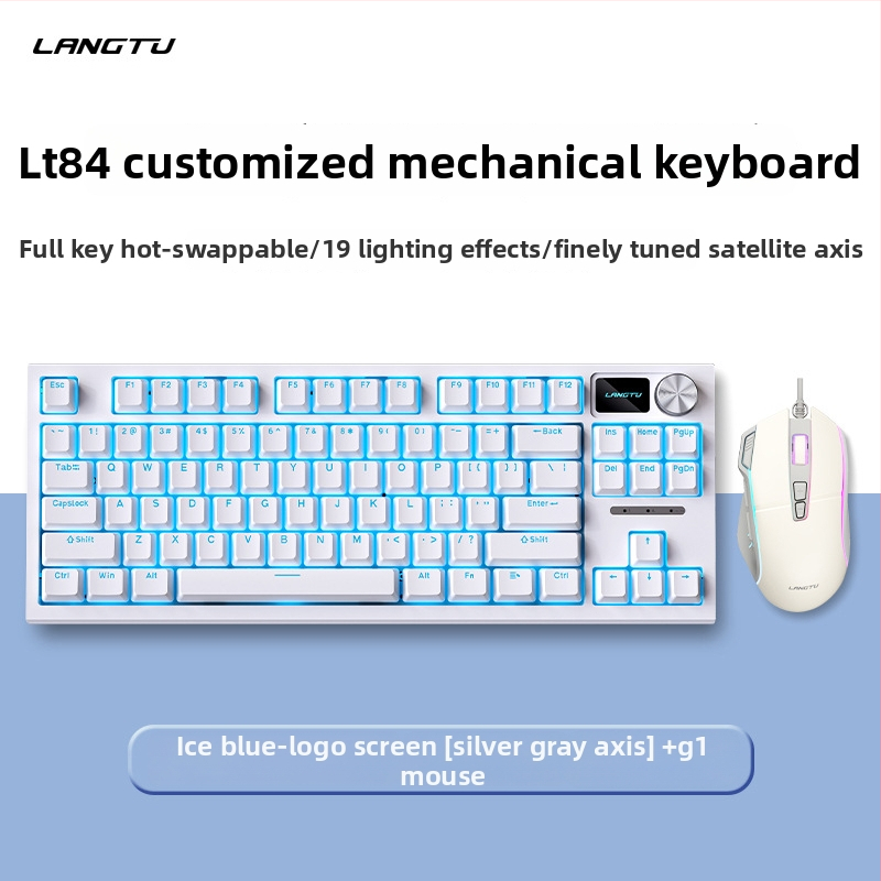 LT84 žični mehanički set tipkovnice i miša, USB, mehanički prekidači, brojčani blok, za ured i gaming