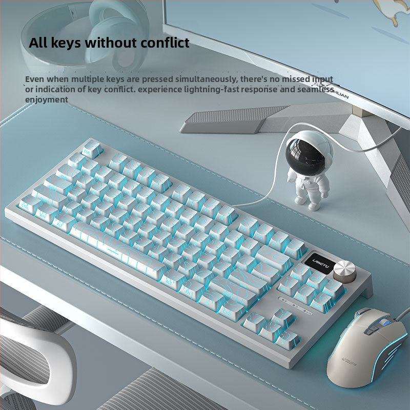 LT84 káblový mechanický set klávesnice a myši, USB, numerická klávesnica