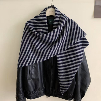 Šal: vuna, pruge, Warp-knit, topao, Tie-dye