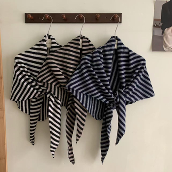 Šal: vuna, pruge, Warp-knit, topao, Tie-dye