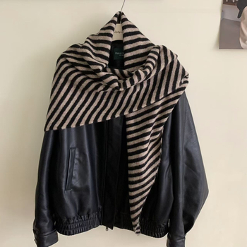 Šal: vuna, pruge, Warp-knit, topao, Tie-dye