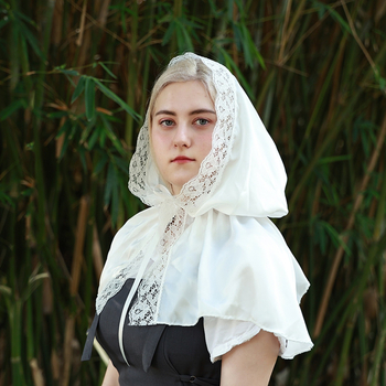 Gobtuvinė pelerina iš satino su siuvinėjimu — poliesteris, vientisas raštas, siuvinėta, saulės skydas, etninio stiliaus