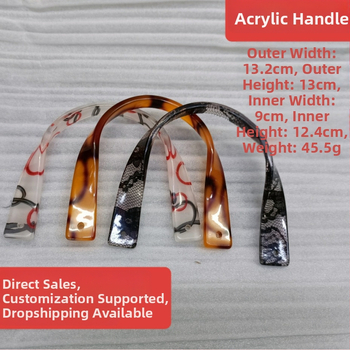 Akrila somas rokturis, U formas savērts dizains, vienkrāsains raksts, ergonomiska slodzes samazināšana