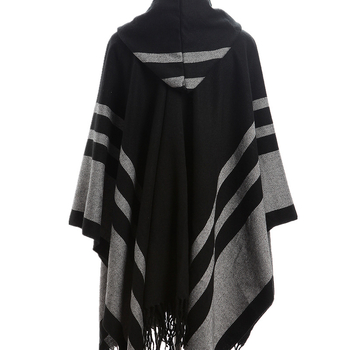 Pulover kaput od imitacije kašmira, geometrijski uzorak, pleteni, toplo, tie-dye završna obrada