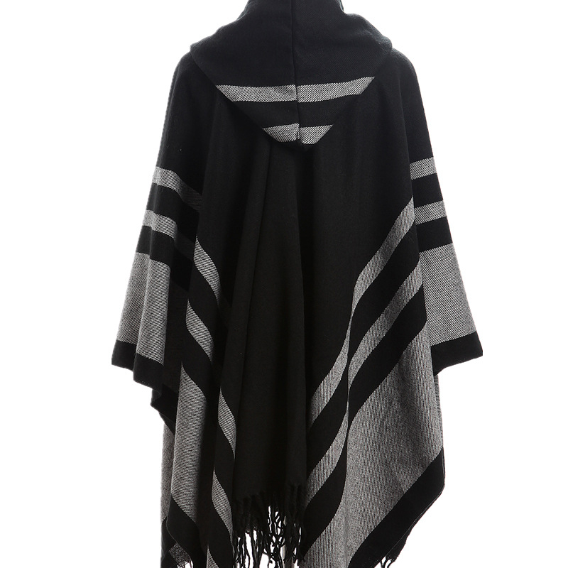 Pulover kaput od imitacije kašmira, geometrijski uzorak, pleteni, toplo, tie-dye završna obrada