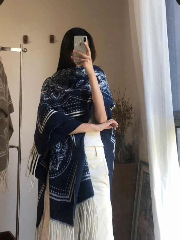 Cape Shawl Jacket jacquard, retro etno stil, poliester, warp knitting, održava toplinu