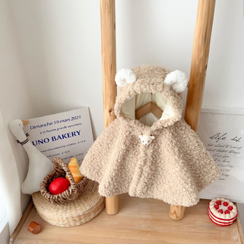 Mergaitei žieminė kapuciu pelerinė su gobtuvu, medvilnė >96%, be diržo, saldus stilius