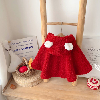 Mergaitei žieminė kapuciu pelerinė su gobtuvu, medvilnė >96%, be diržo, saldus stilius