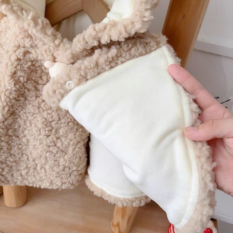 Mergaitei žieminė kapuciu pelerinė su gobtuvu, medvilnė >96%, be diržo, saldus stilius