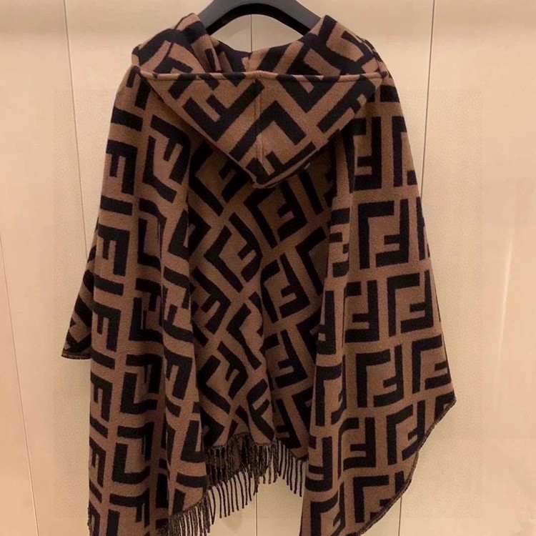 Dvostrani vuneni šal s jacquardom – mrežasti uzorak, održava toplinu za jesen, zimu i proljeće, za žene