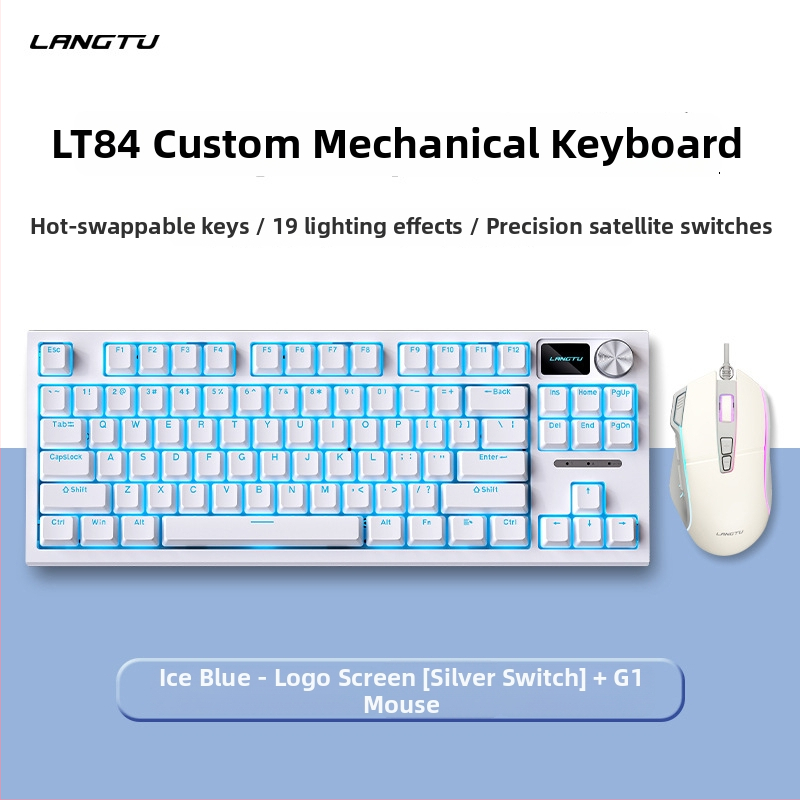 LT84 laidinis mechaninės klaviatūros ir pelės rinkinys, skaitmeninė klaviatūra, USB