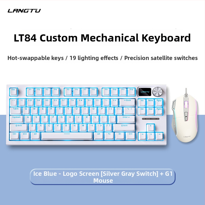 LT84 laidinis mechaninės klaviatūros ir pelės rinkinys, skaitmeninė klaviatūra, USB