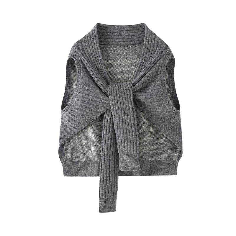 Ženski pleteni šal s dizajnom vezanja, ramenska pelerina, jacquard pletenje, mješavina materijala | King Jisen | proljeće i jesen