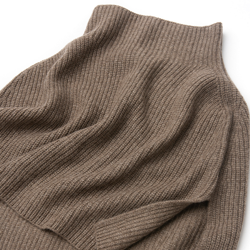 Unisex pulover s kapuljom od yak vune, pleteni, debeli, jednobojan, širina 96 cm, polu-visoki ovratnik
