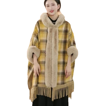 Γυναικείο μάλλινο παλτό με καρό, πολύχρωμο γεωμετρικό μοτίβο σε πλέγμα, για χειμώνα και φθινόπωρο