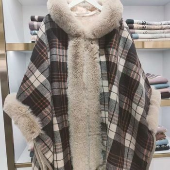 Γυναικείο μάλλινο παλτό με καρό, πολύχρωμο γεωμετρικό μοτίβο σε πλέγμα, για χειμώνα και φθινόπωρο