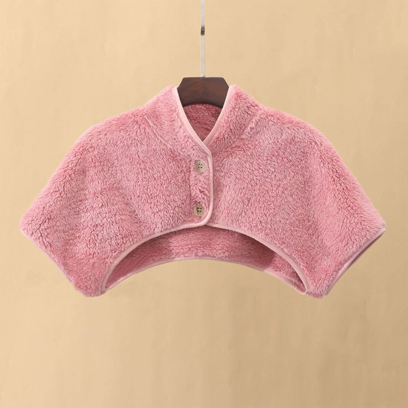 Ženski šal u stilu kapuljače s fleksi podstavom za zagrijavanje vrata i ramena, pleteni koral fleece