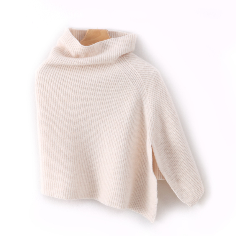 Шал с качулка от чиста вълна, 100% вълна, warp плетиво, едноцветен, запазва топлината