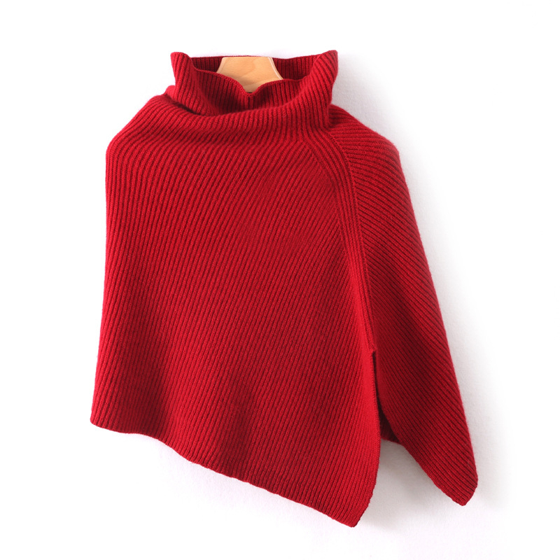 Шал с качулка от чиста вълна, 100% вълна, warp плетиво, едноцветен, запазва топлината