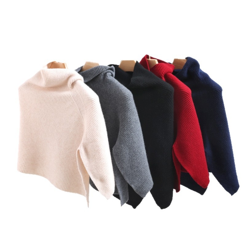 Шал с качулка от чиста вълна, 100% вълна, warp плетиво, едноцветен, запазва топлината