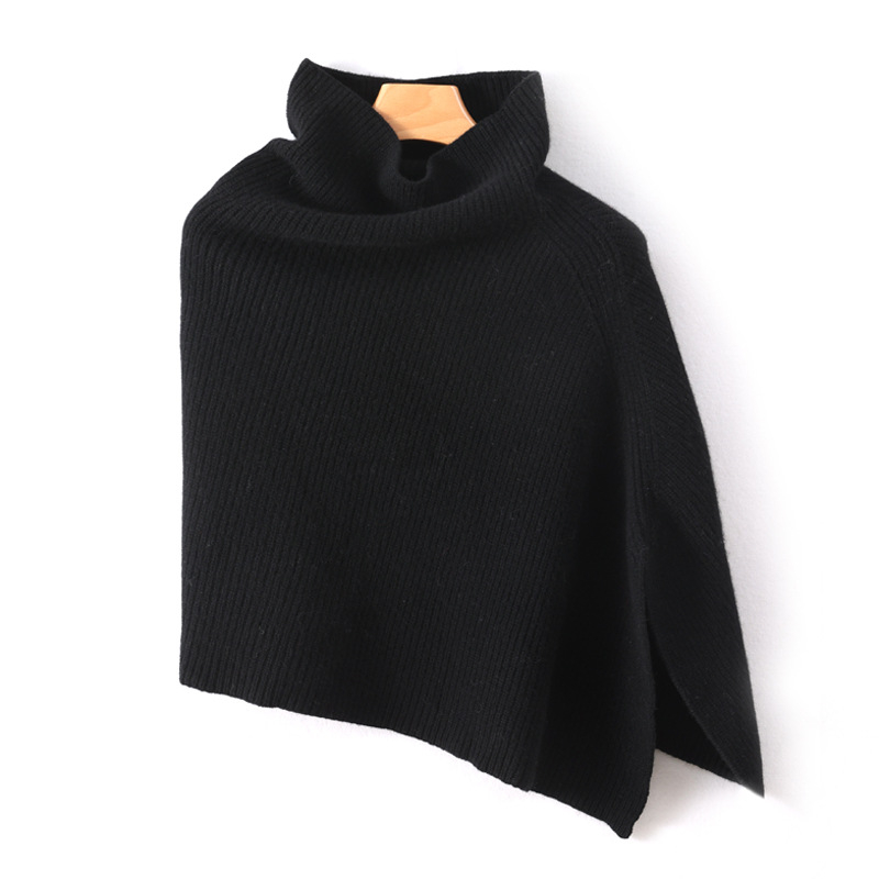 Шал с качулка от чиста вълна, 100% вълна, warp плетиво, едноцветен, запазва топлината