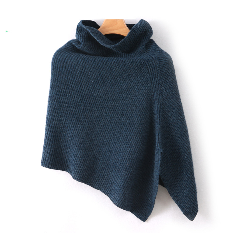 Шал с качулка от чиста вълна, 100% вълна, warp плетиво, едноцветен, запазва топлината