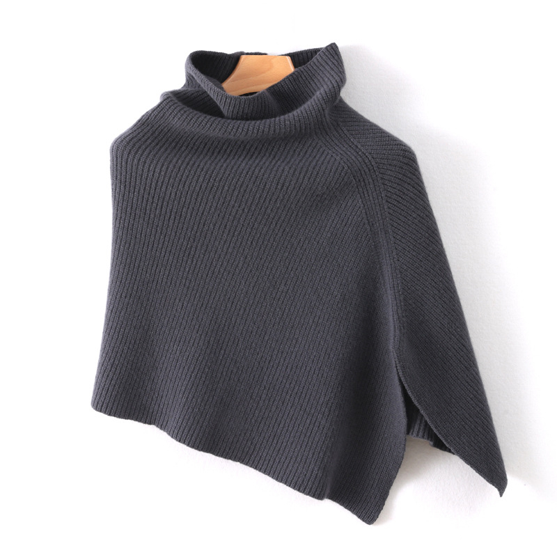 Шал с качулка от чиста вълна, 100% вълна, warp плетиво, едноцветен, запазва топлината