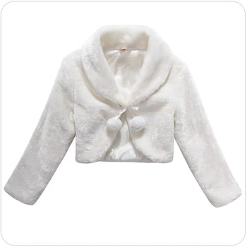 Vjenčani kaput od umjetnog krzna za nevestu i družice s dugim rukavima — umjetno krzno, jesen-zima sezona, stil fashion OL, ravno tkanje, dekorativno