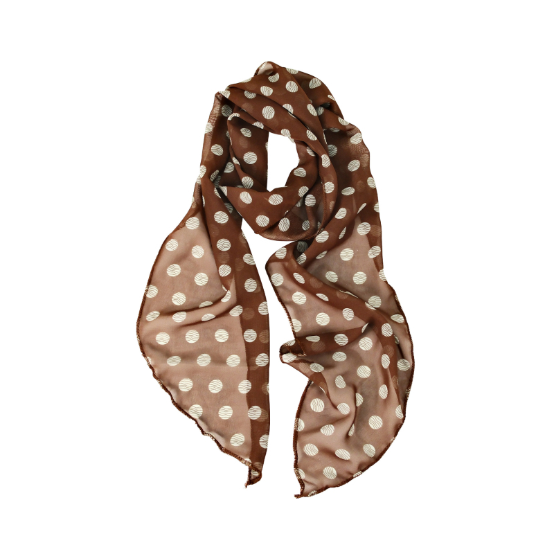 Полиестерен шал с точки, 100% полиестер, пролет 2025, плоско тъкане, принт
