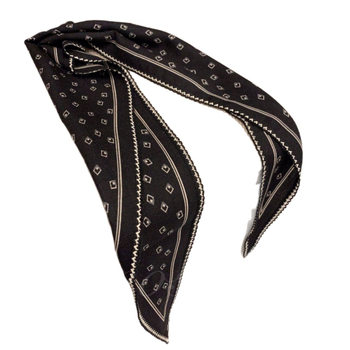 Шал от коприна и вълна с ромбовиден модел, дантелен кант, двустранен, warp-knit