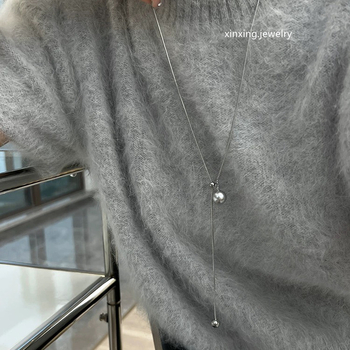 Mesterséges kristályból készült nyaklánc, elektroplatírozott bevonat, állítható hosszúság, téli 2024 szezonban, nőknek