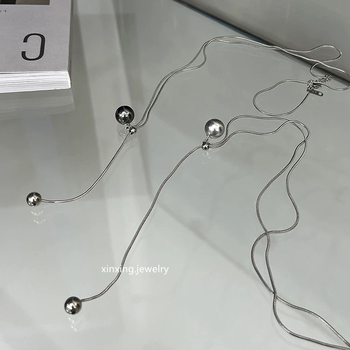 Mesterséges kristályból készült nyaklánc, elektroplatírozott bevonat, állítható hosszúság, téli 2024 szezonban, nőknek