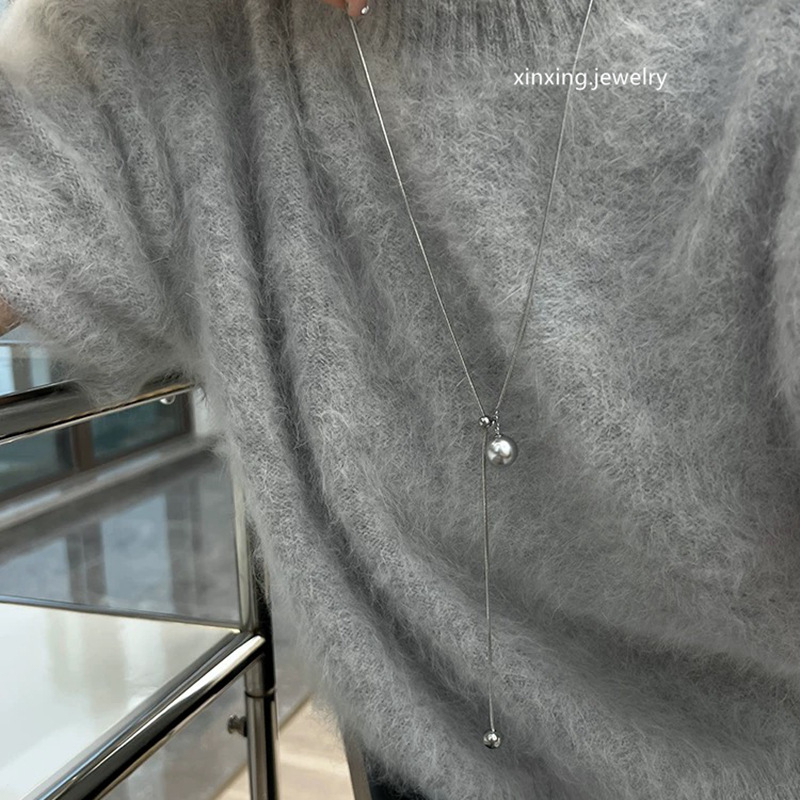 Mesterséges kristályból készült nyaklánc, elektroplatírozott bevonat, állítható hosszúság, téli 2024 szezonban, nőknek