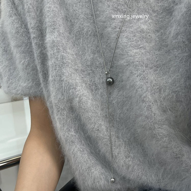 Mesterséges kristályból készült nyaklánc, elektroplatírozott bevonat, állítható hosszúság, téli 2024 szezonban, nőknek