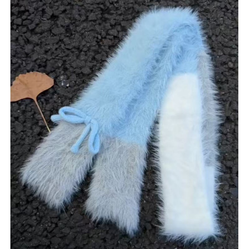 Koreai stílusú puha kötött sál masnival, poliészter alapanyag, warp-knitting technika, őszi 2025 kiadás, származás Jinhua