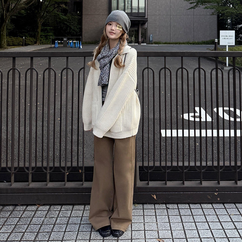 Женски плетен шал в Mushroom-стил, есенно-зимен, ретро литературен дизайн, полиестер, печат