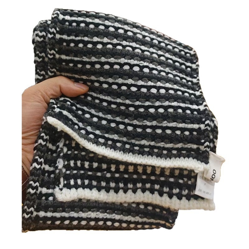 Женски плетен шал в Mushroom-стил, есенно-зимен, ретро литературен дизайн, полиестер, печат