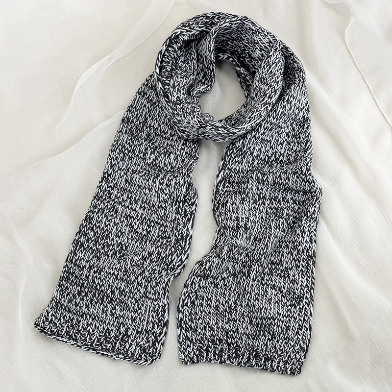 Женски плетен шал в Mushroom-стил, есенно-зимен, ретро литературен дизайн, полиестер, печат