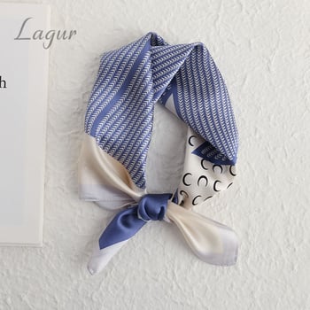 Копринен квадратен шал, 53×53 см, 100% коприна, есен 2025