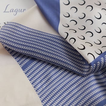 Копринен квадратен шал, 53×53 см, 100% коприна, есен 2025