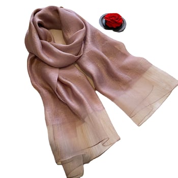 Дамски шал за лято, полиестер, платнено тъкане, двуслоен с пискюли, свеж и сладък стил