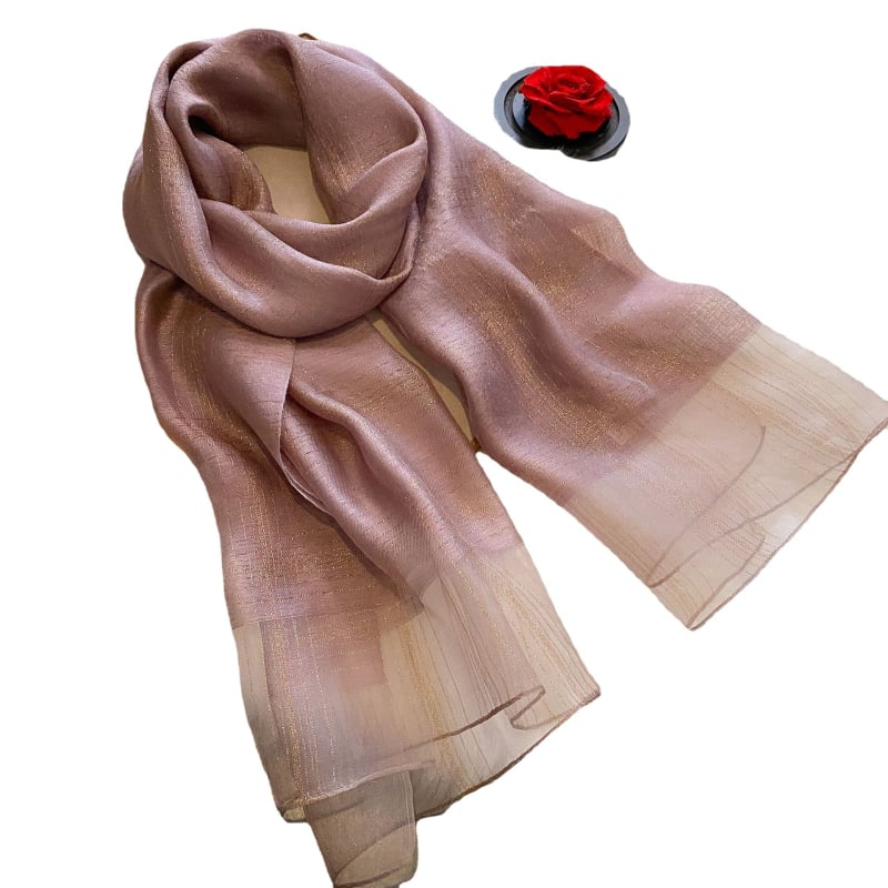 Дамски шал за лято, полиестер, платнено тъкане, двуслоен с пискюли, свеж и сладък стил