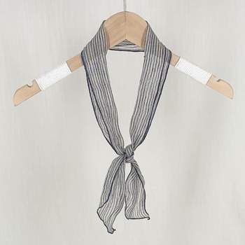 Ленен женски шал с тънки райета, дишащ, литературно-ретро стил, права тъкан, есен 2024