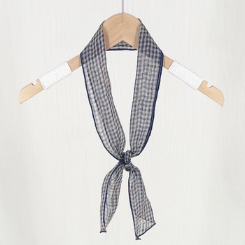 Ленен женски шал с тънки райета, дишащ, литературно-ретро стил, права тъкан, есен 2024