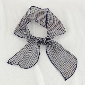 Ленен женски шал с тънки райета, дишащ, литературно-ретро стил, права тъкан, есен 2024