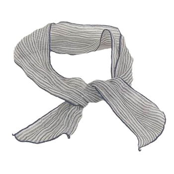 Ленен женски шал с тънки райета, дишащ, литературно-ретро стил, права тъкан, есен 2024