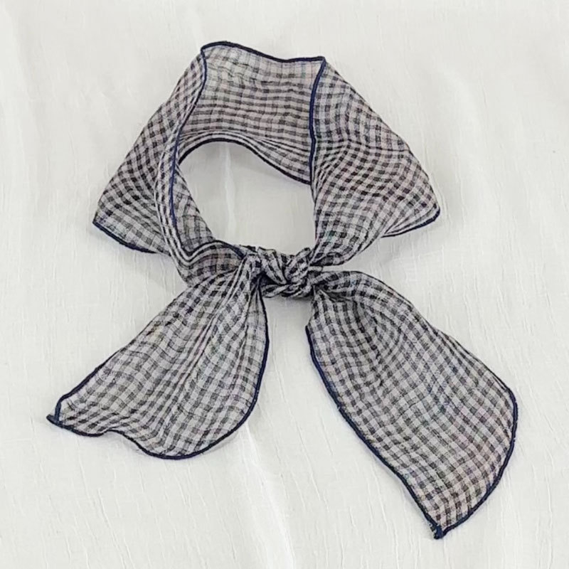 Ленен женски шал с тънки райета, дишащ, литературно-ретро стил, права тъкан, есен 2024