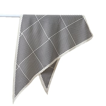 Trokutasti šal s linijskim printom i pojasom od imitacije svile, poliester tkanina Twill